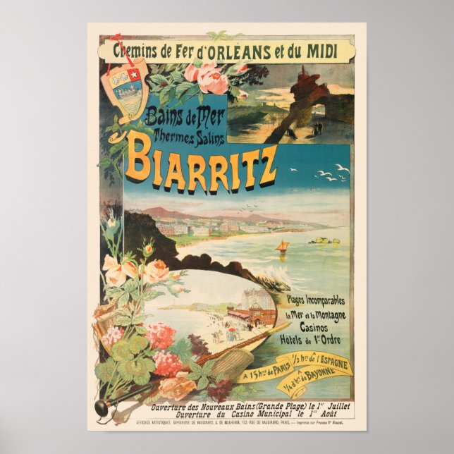 Biarritz France Poster vintage 1897 (Devant)