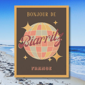 Biarritz France Retro Vintage Party Postcard