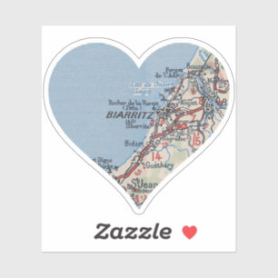 Biarritz France Vintage Map