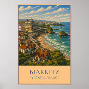 Biarritz, France – Vintage Travel Poster