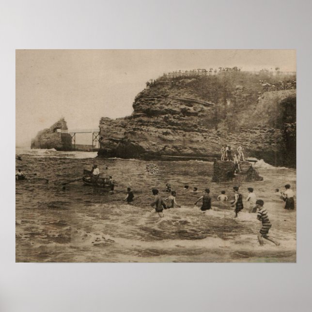 BIARRITZ - Rocher de la Virge et Bains du port Poster