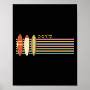 Biarritz Surfing France French Surfer 70s Vintage  Poster