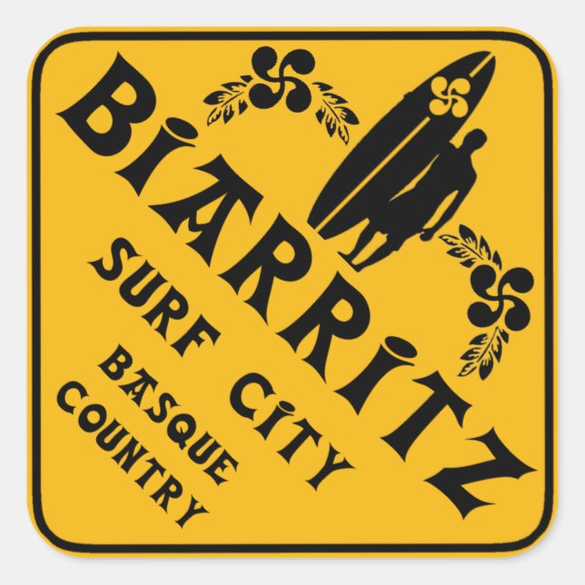 Biarritz Surfing Square Sticker (Front)