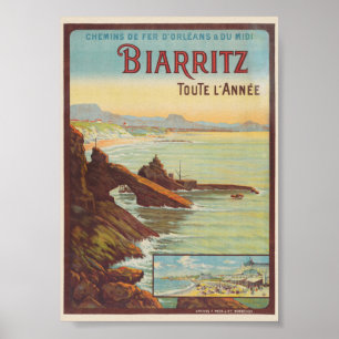 Biarritz toute l'année France Vintage Poster 1914