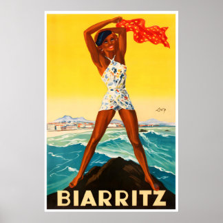 Biarritz Travel Poster Vintage France Print French