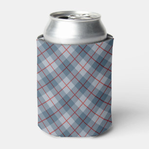 Bias Plaid Blue-Red Stripe Can Cooler