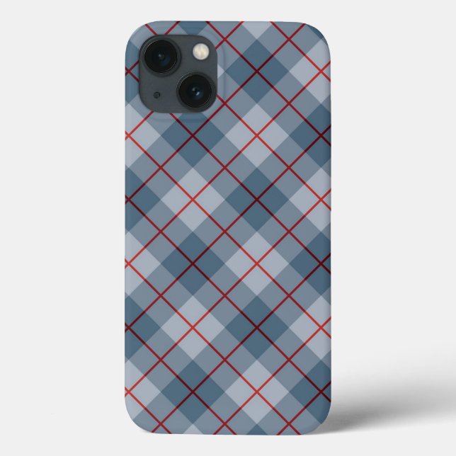 Bias Plaid Blue-Red Stripe Case-Mate iPhone Case (Back)