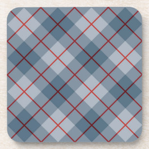 Bias Plaid Blue-Red Stripe Coaster
