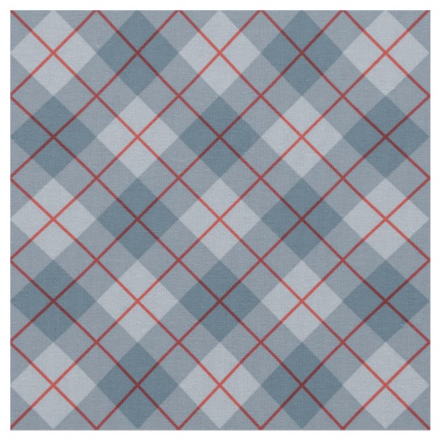 Bias Plaid Blue-Red Stripe Fabric (Close Up)