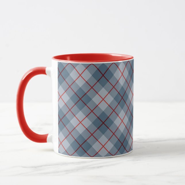 Bias Plaid Blue-Red Stripe Mug (Left)