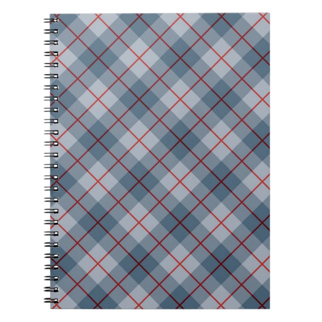 Bias Plaid Blue-Red Stripe Notebook (Front)