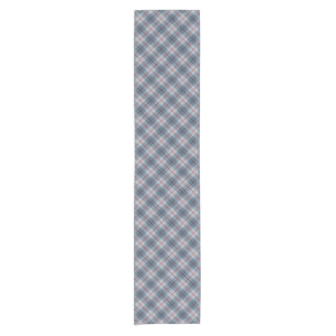 Bias Plaid Blue-Red Stripe Short Table Runner