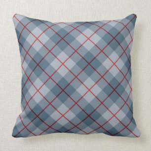 Bias Plaid Blue-Red Stripe Throw Pillow