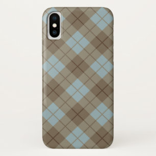 Bias Plaid in Blue and Brown Case-Mate iPhone Case