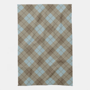 Bias Plaid in Blue and Brown Kitchen Towel