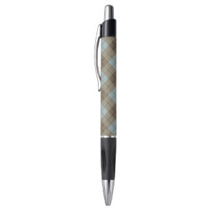 Bias Plaid in Blue and Brown Pen