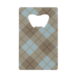 Bias Plaid in Blue and Brown Wallet Bottle Opener