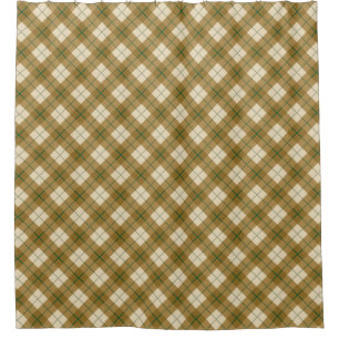 Bias Plaid in Gold with Green Stripe