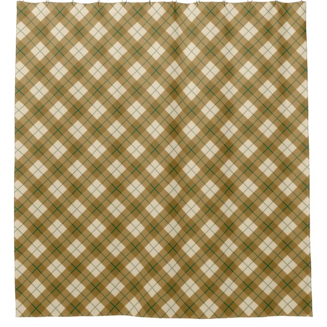 Bias Plaid in Gold with Green Stripe (Front)