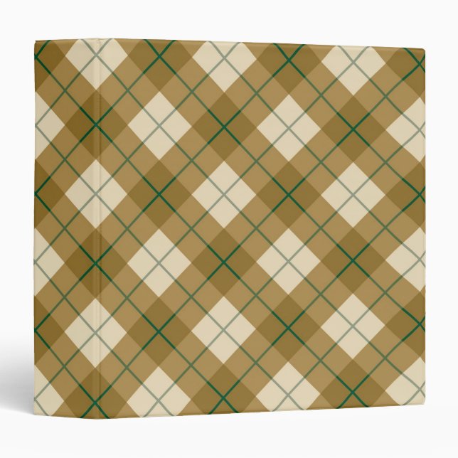 Bias Plaid in Gold with Green Stripe Binder (Front/Spine)