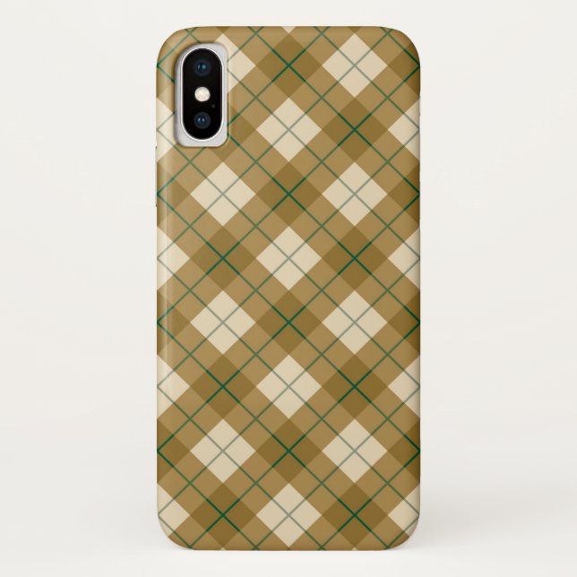Bias Plaid in Gold with Green Stripe Case-Mate iPhone Case (Back)