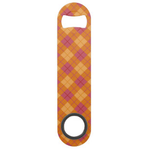 Bias Plaid in Orange and Pink Bar Key