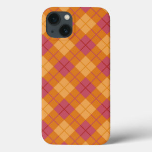 Bias Plaid in Orange and Pink iPhone 13 Case