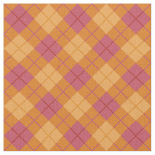 Bias Plaid in Orange and Pink Fabric