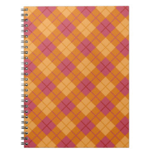 Bias Plaid in Orange and Pink Notebook