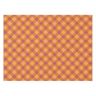 Bias Plaid in Orange and Pink Tablecloth