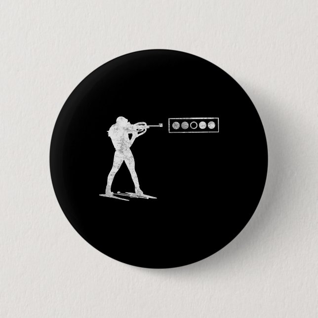 Biathlet At The Shooting Range  2 Inch Round Button (Front)
