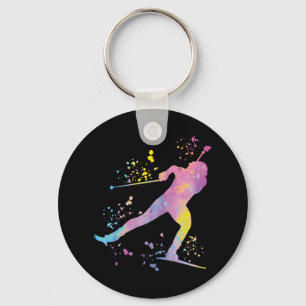 Biathlete Nordic Skiing Biathlon 12 Keychain