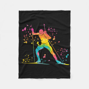 Biathlete Nordic Skiing Biathlon 13 Fleece Blanket