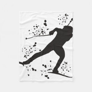 Biathlete Nordic Skiing Biathlon _15 Fleece Blanket