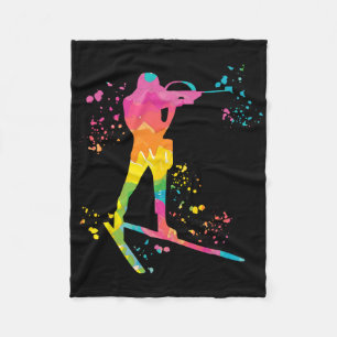 Biathlete Nordic Skiing Biathlon 16 Fleece Blanket