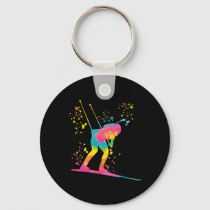 Biathlete Nordic Skiing Biathlon 21 Keychain