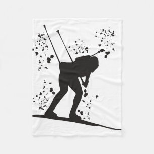 Biathlete Nordic Skiing Biathlon _25 Fleece Blanket