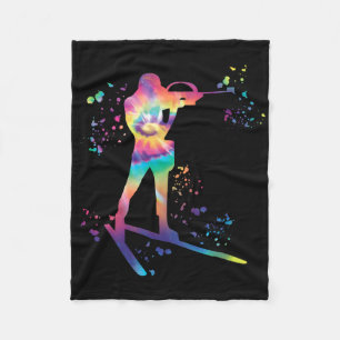 Biathlete Nordic Skiing Biathlon 30 Fleece Blanket