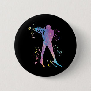 Biathlete Nordic Skiing Biathlon 3 2 Inch Round Button