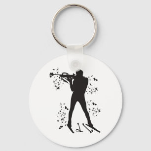 Biathlete Nordic Skiing Biathlon _3 Keychain