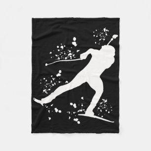 Biathlete Nordic Skiing Biathlon 7 Fleece Blanket