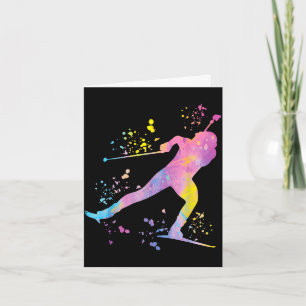 Biathlete nordic skiing biathlon card