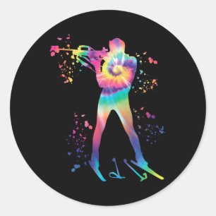 Biathlete Nordic Skiing Biathlon Classic Round Sticker