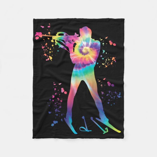 Biathlete Nordic Skiing Biathlon  Fleece Blanket (Front)