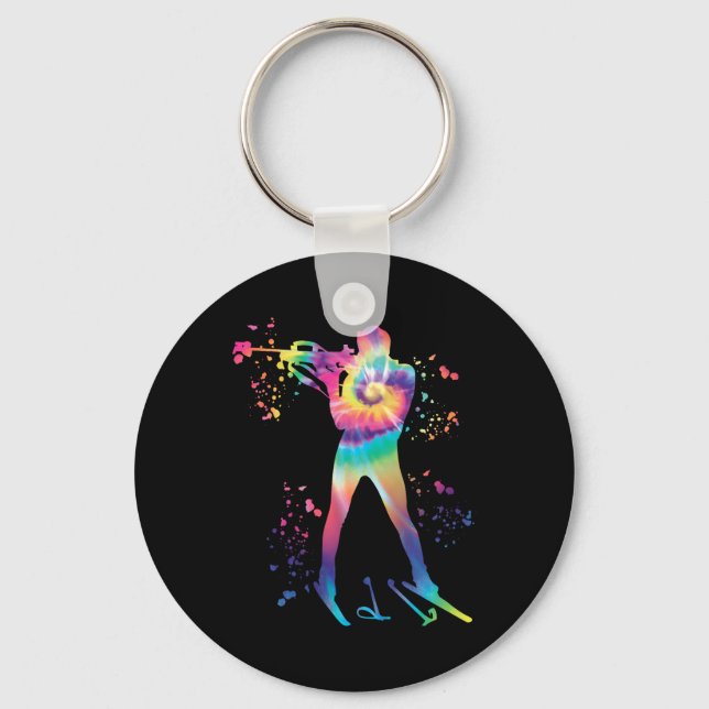 Biathlete Nordic Skiing Biathlon  Keychain (Front)