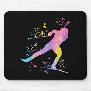Biathlete nordic skiing biathlon mouse pad