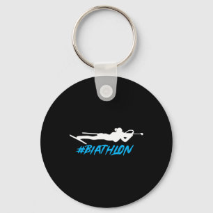 Biathlon Biathlete Cross Country Skiing Target Sho Keychain