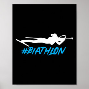 Biathlon Biathlete Cross Country Skiing Target Sho Poster