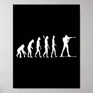 Biathlon Biathlete Evolution Skiing Shooting Sport Poster