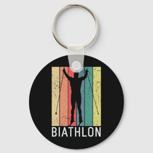 Biathlon Biathlete Winter Sports Cross-country Ski Keychain